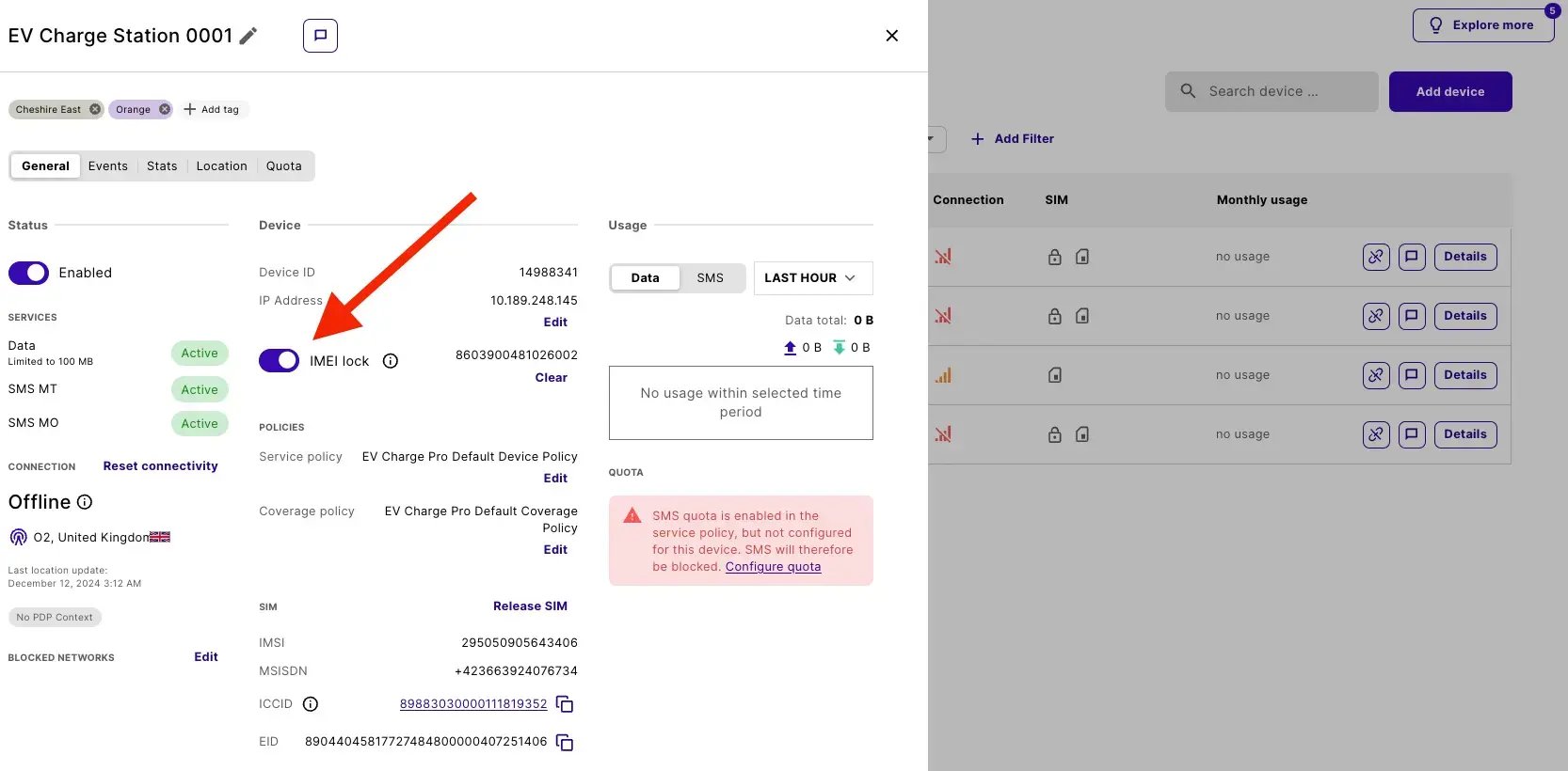 imei lock portal emnify